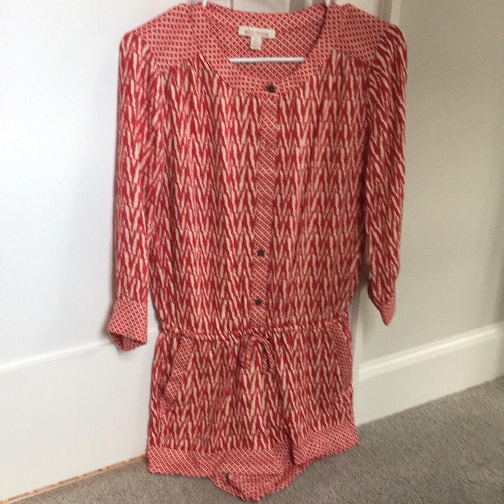 Ella moss red and nude romper xs